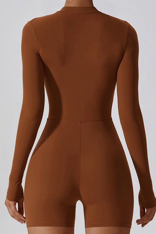 Brown bodysuit on a plain background