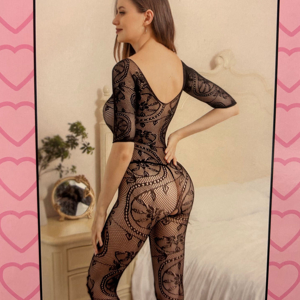 Sexy Floral Net Bodystocking