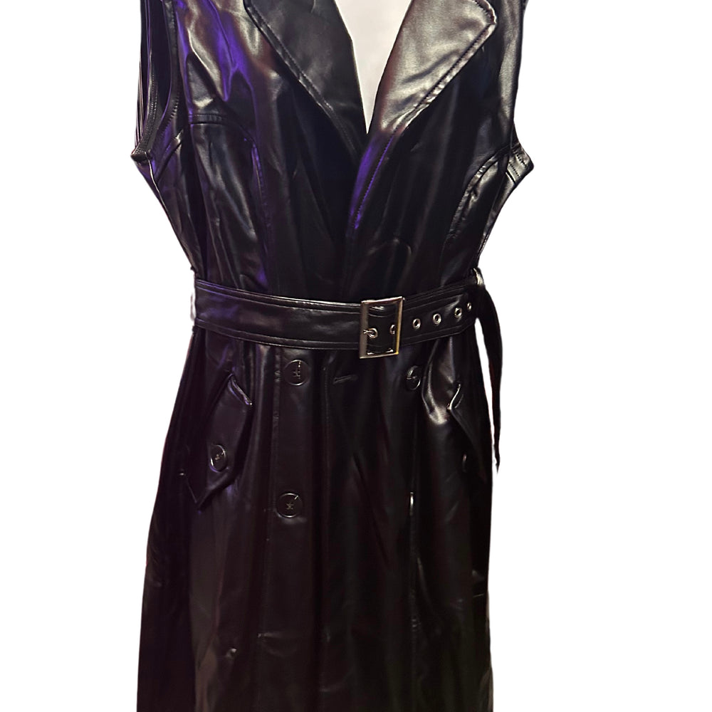 Faux Black Leather Vest