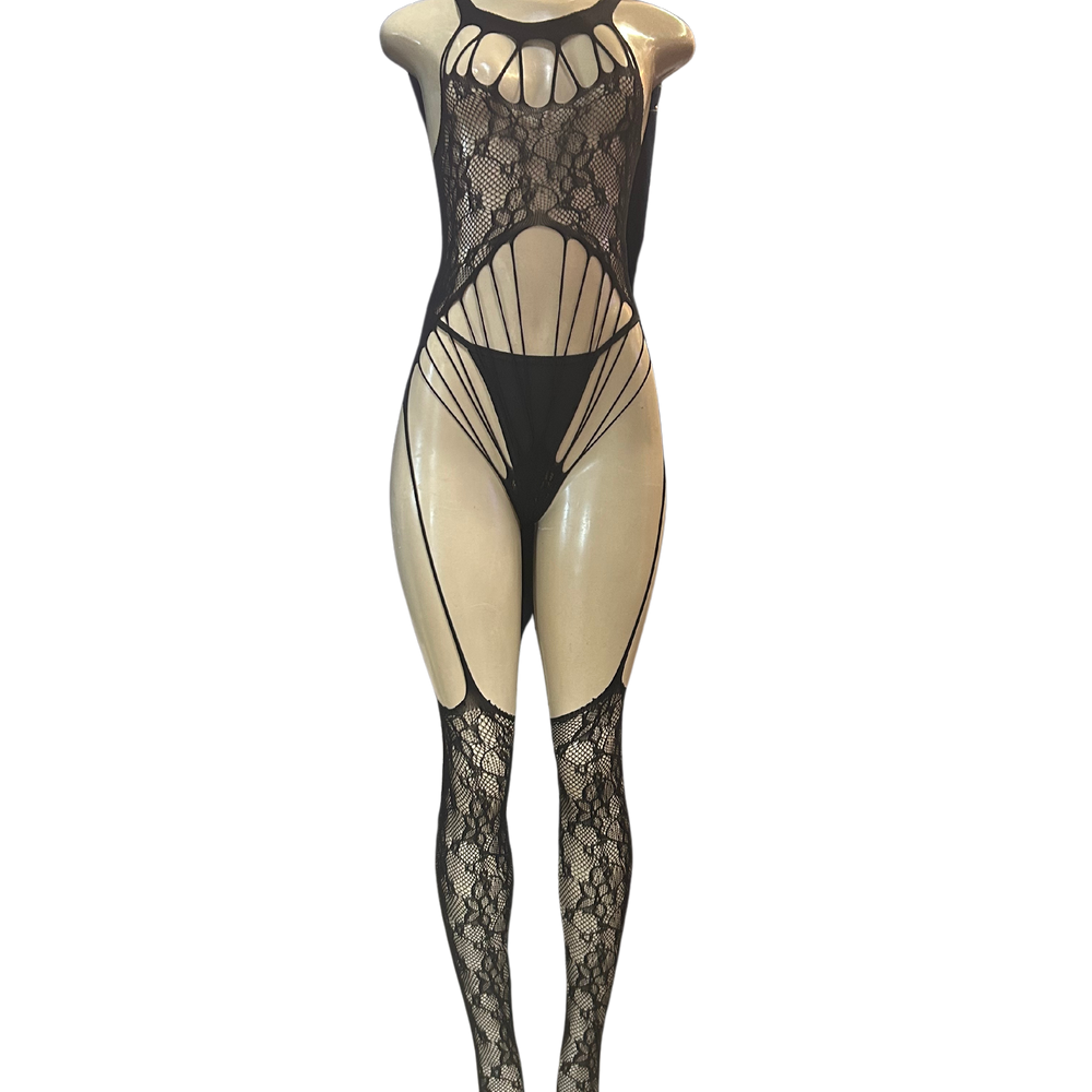 
                  
                    Sexy Floral Gartered Bodystocking
                  
                