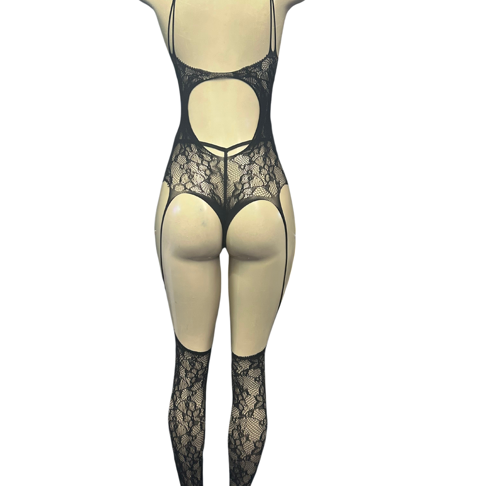 
                  
                    Sexy Floral Gartered Bodystocking
                  
                