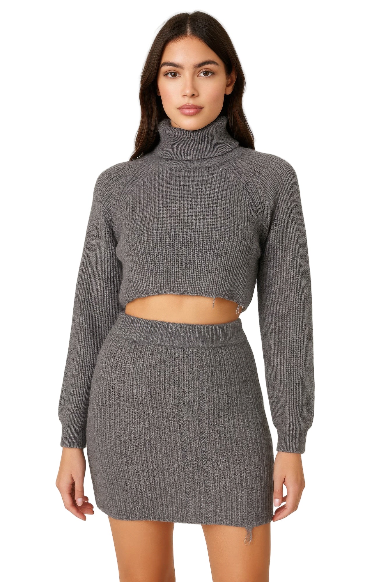 gray Knit skirt and sweater set from co-wear online boutique based in denver colorado. Orders are available for pick up and we ship nationwide and internationally.

Conjunto de falda y suéter de punto gris de la boutique online Co-wear, ubicada en Denver, Colorado. Se pueden recoger en tienda y realizamos envíos nacionales e internacionales.