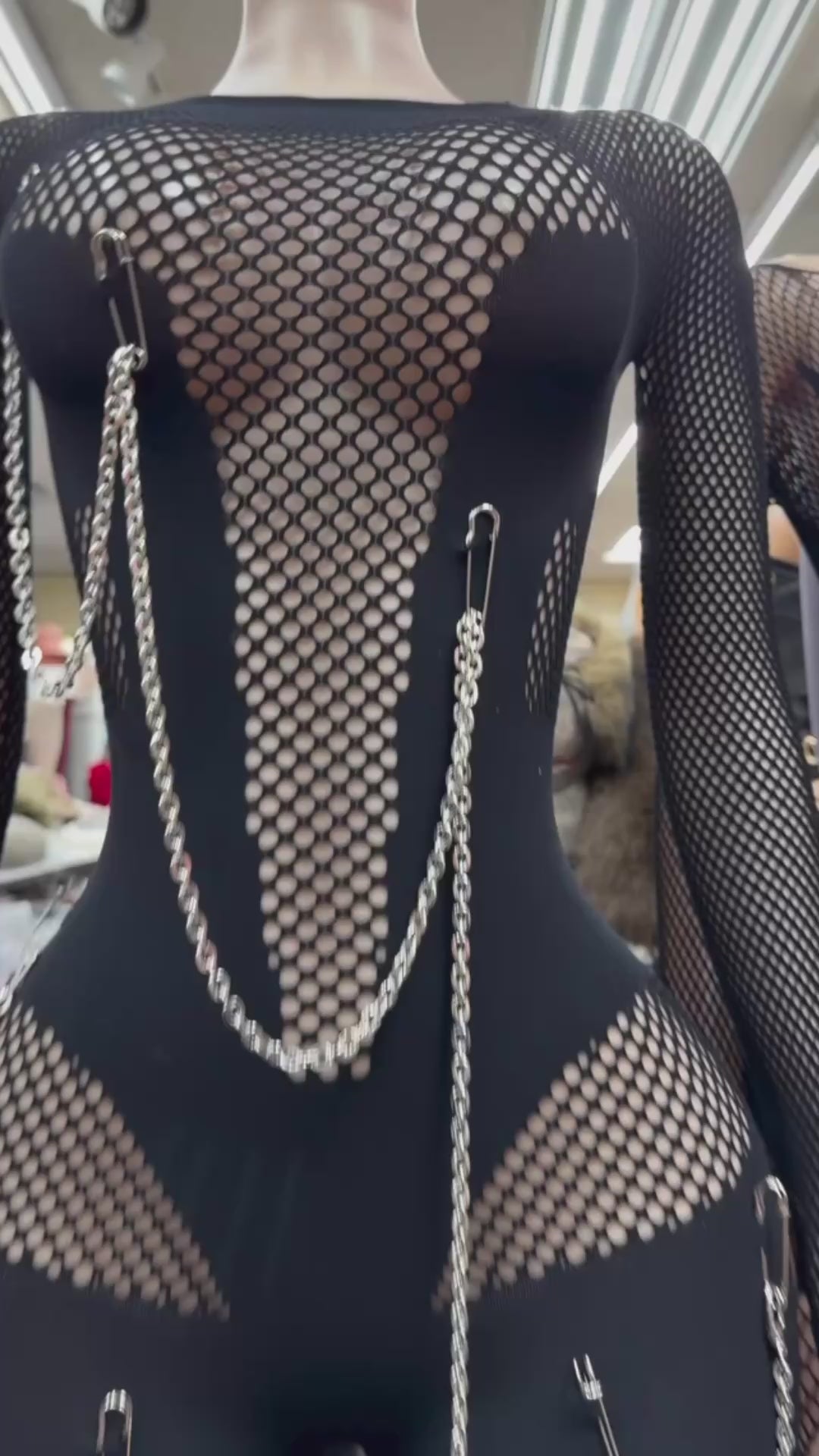 Chain Fishnet Jumpsuit