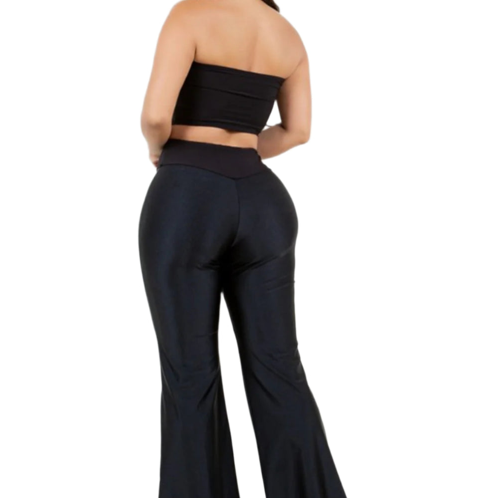 
                  
                    black crop top and pants
                  
                